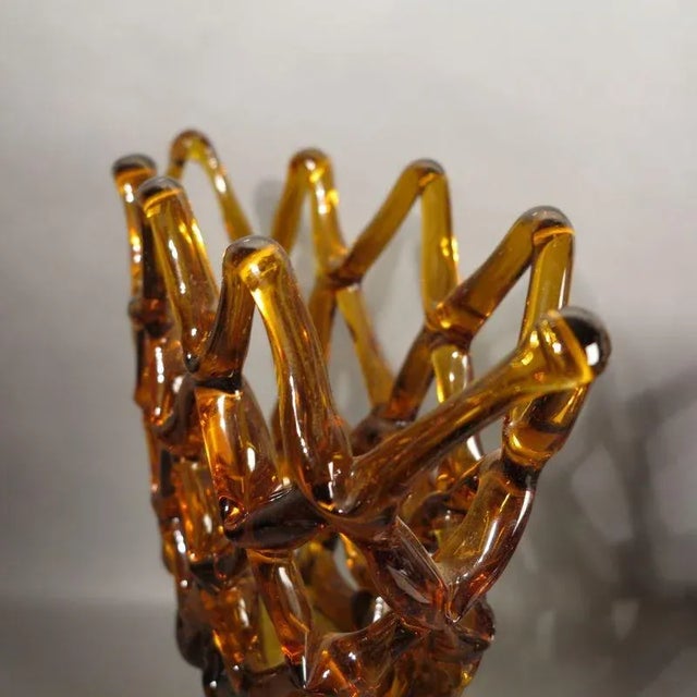 Large Italian Murano Glass Bowl with Grid Pattern from Made Murano Glass, 1950s For Sale - Image 10 of 15