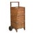 Antique 1910s Woven Splint Wood Rolling Cart Utility Basket / Wheeled Shopping Trolley For Sale