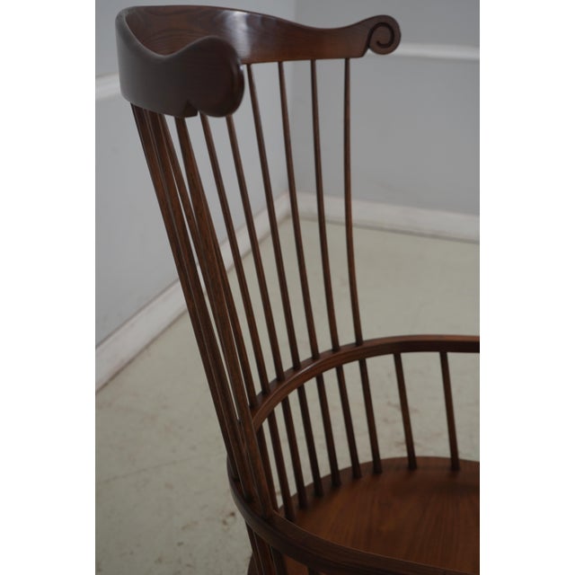 Frederick Duckloe High Comb Back Windsor Chair Oak & Maple Woods For Sale - Image 16 of 18