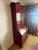 Vintage Red Chinoiserie Secretary Desk With Hand-Painted Gilt Asian Landscapes & Double Bonnet Top For Sale - Image 14 of 15