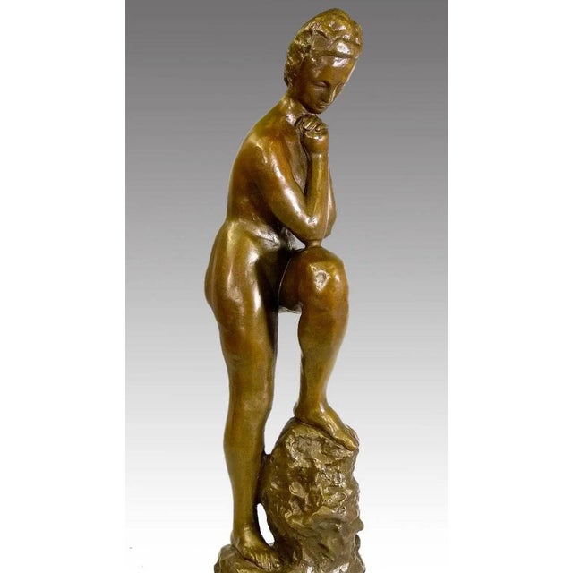 20th Century Bronze Nude Woman Sculpture For Sale - Image 3 of 8