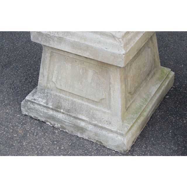 Brown Late 20th Century Pair Of Neoclassical Style Cast Stone Garden Urns On Pedestals For Sale - Image 8 of 16