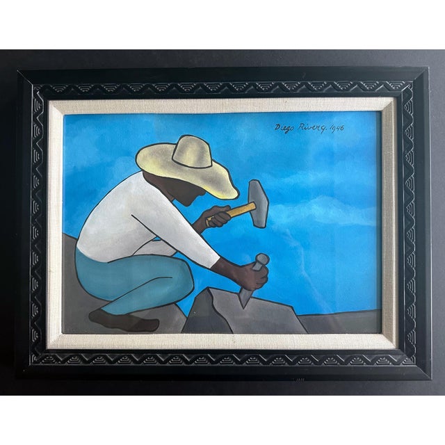 Artist: Diego Rivera (Mexican; 1886-1957) Title: Picapedrero Medium: Temera on Paper Year: 1946 Image size: 15.25" x...