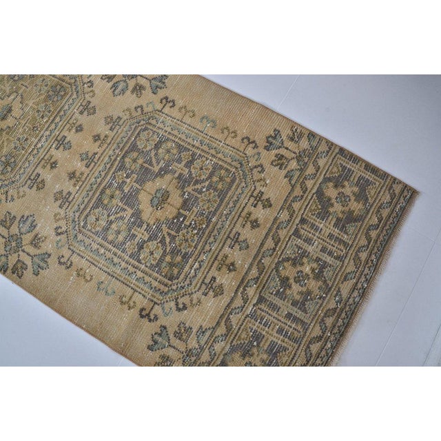 Vintage Ethnic Oushak Runner Rug For Sale - Image 4 of 9