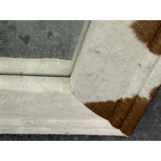 Brown Made Goods Charles Brown + White Hide Framed Mirror For Sale - Image 8 of 12