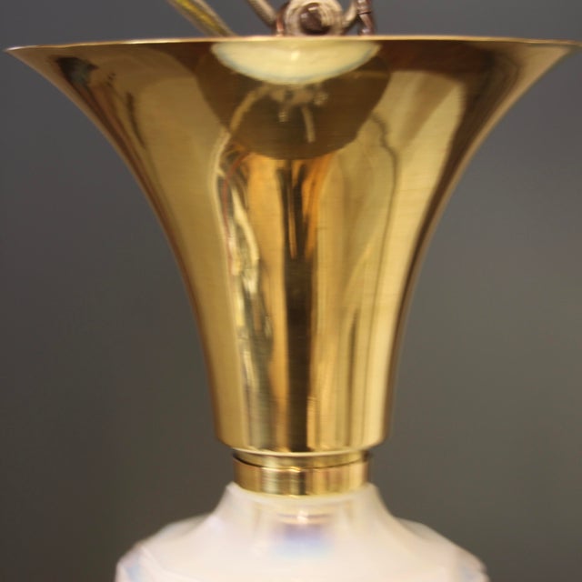 Gold Art Deco Pendant Lamp in the style of Jean Perzel, 1930s For Sale - Image 8 of 13