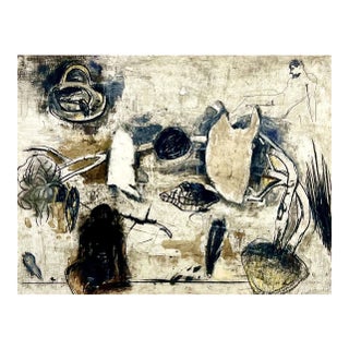 1980s Chihung Yang, Large Abstract Expressionist Taiwanese Painting Chihung Yang Chinese Art For Sale