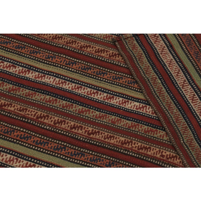 Vintage Persian Kilim, Dense Geometric Tribal Patterns in Stripes - Rug & Kilim For Sale - Image 10 of 10
