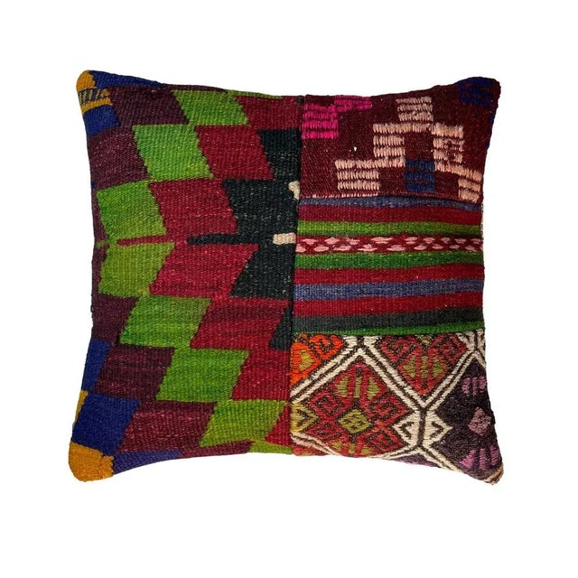 Vintage Turkish Kilim Cushion Cover, 1970 For Sale - Image 6 of 11