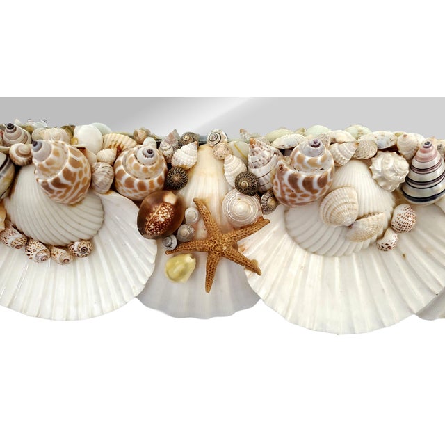 Wood Shell Seashell White Wall Mirror For Sale - Image 7 of 14