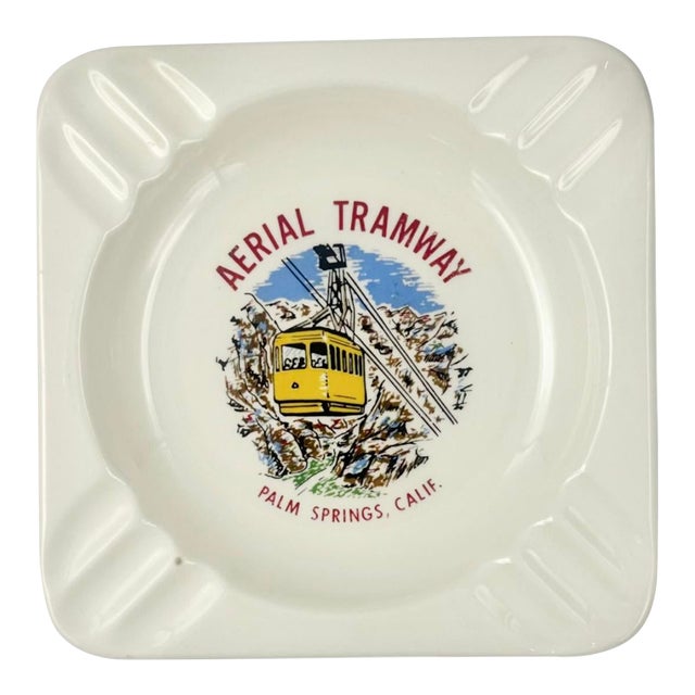 Vintage Aerial Tramway Palm Springs, California Ceramic Ashtray Catchall Dish For Sale