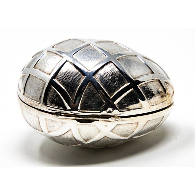Art Nouveau Sterling Silver Decorative Egg For Sale - Image 3 of 10