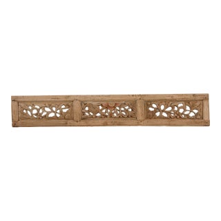 Lotus Bloom Antique Wood Carving For Sale