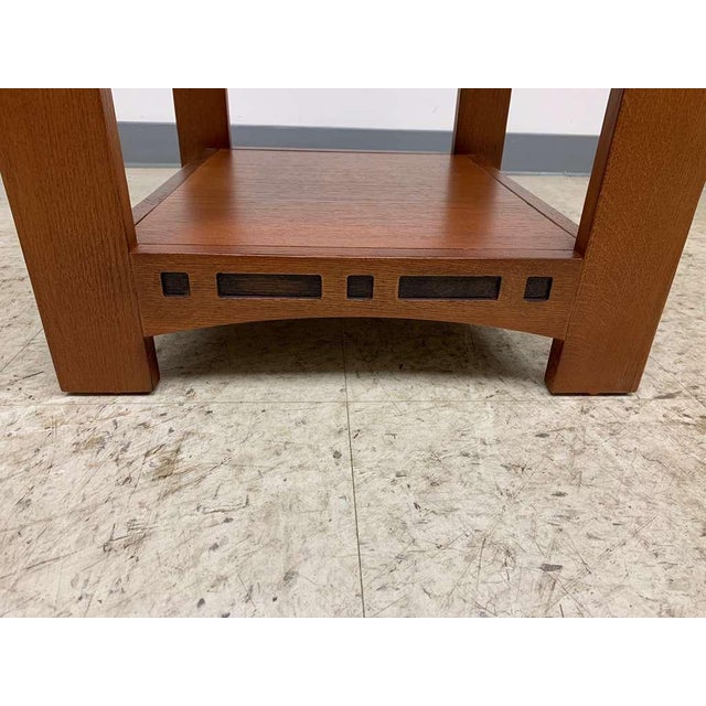 Mission Oak 1 Drawer Inlay End Table - Model A24 For Sale - Image 4 of 6