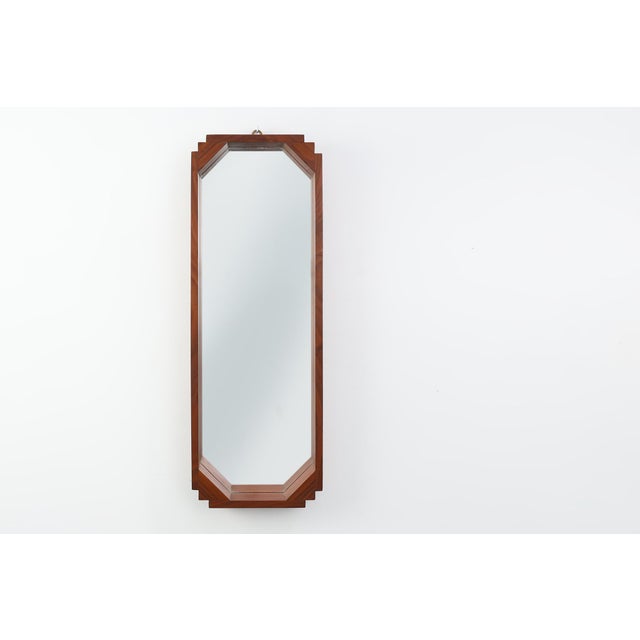 Art Deco Geometric Octagonal Wooden Mirror, Italy, 1920s For Sale - Image 6 of 12