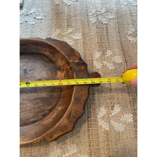 Wood Antique Wooden Parat Dough Kneading Bowl For Sale - Image 7 of 12