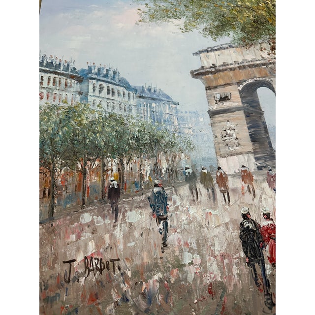 1960s French J. Bardot Artist Signed Framed Oil Painting on Canvas For Sale - Image 4 of 8