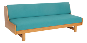 Sofa Bed with Integrated Storage Box in Beech and Wool Fabric, 1970s