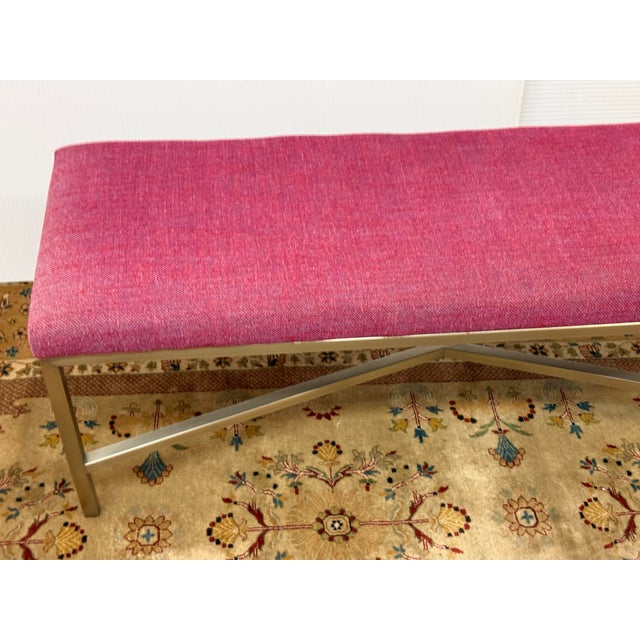 2010s Lee Industries Bench, Berry For Sale - Image 5 of 12