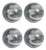 Monza Gray Marble Fill Decorative Balls, Set of 4, 4.5" For Sale