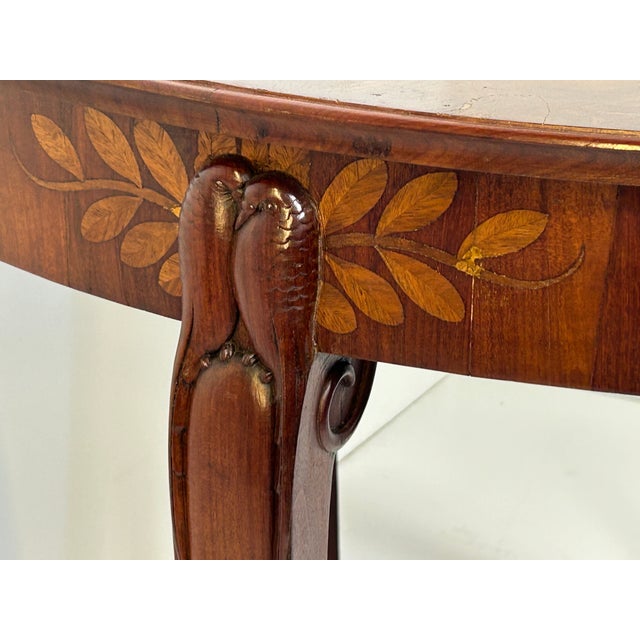 Art Nouveau Five-Legged Table with Parrots, 1890s For Sale - Image 9 of 18