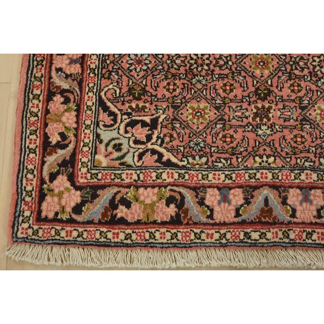 Textile Bidjar Rug 2’7” X 4’3” Pink Wool Vintage Traditional Hand-Knotted Carpet For Sale - Image 7 of 10