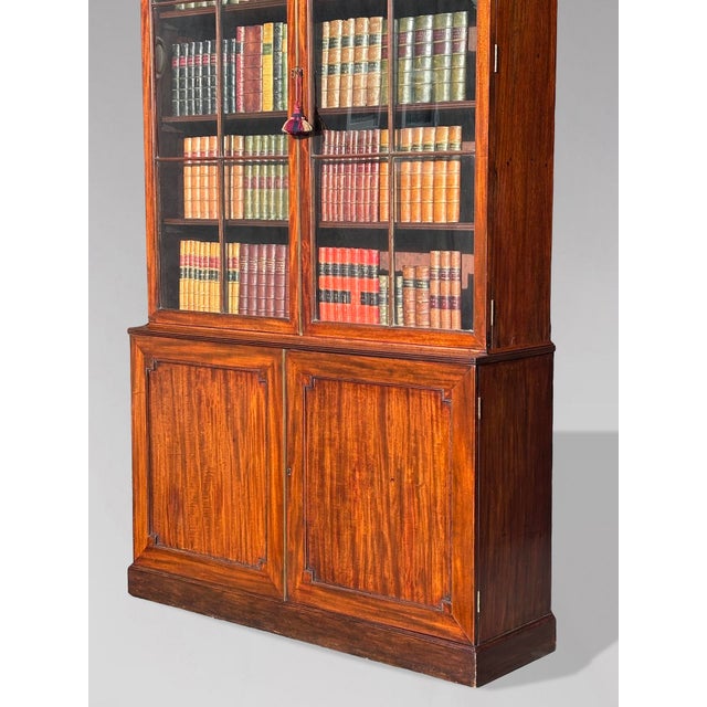 Brown Antique George III Mahogany Library Bookcase, 1780 For Sale - Image 8 of 12