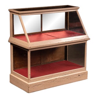 Antique Painted Two-Tier General Store Display Case For Sale