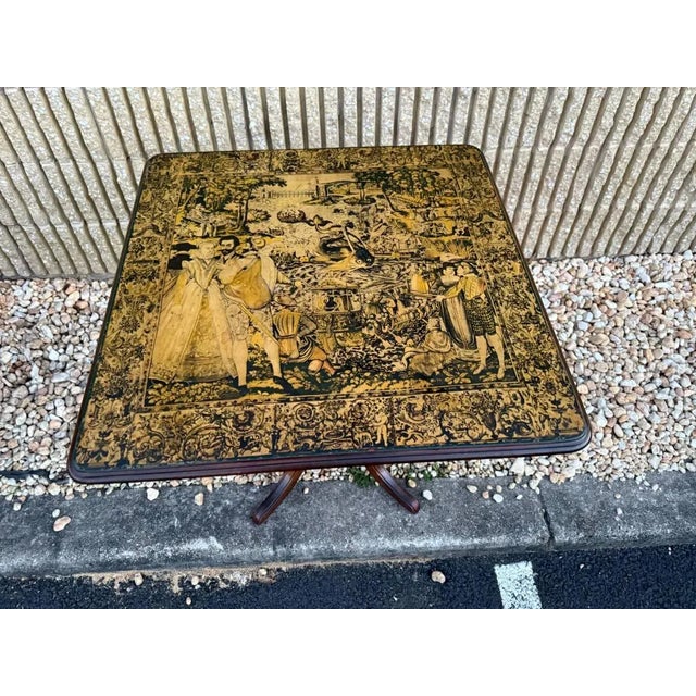 20th Century Ducan Phyfe Style Ferguson Brothers Tilt Top Game Table For Sale - Image 11 of 17