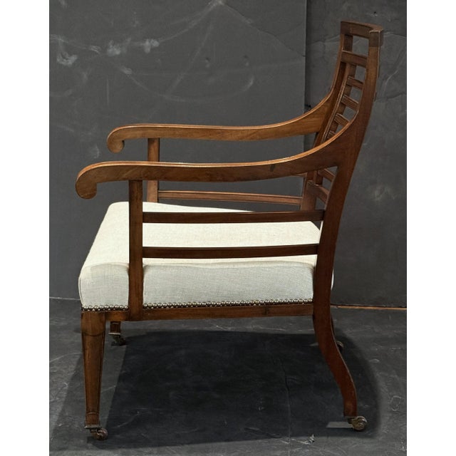Wood English Vernacular Reading Chair or Armchair of Mahogany From the Georgian Era For Sale - Image 7 of 13
