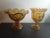 1950s Le Smith Amber Moon & Star Ruffled Edge Pedestal Compotes- Set of 2 For Sale - Image 4 of 6
