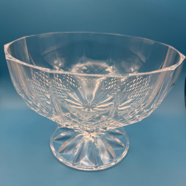 Vintage Cristal d'Arques Longchamp Crystal Footed Bowl Compote Pedestal Dish For Sale - Image 10 of 12