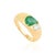 Chunky 18k Gold Emerald Diamond Contemporary Cocktail Ring Size 6 For Sale - Image 4 of 17