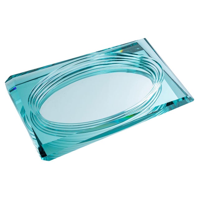 20th Century Glass Centerpiece in the style of Fontana Arte, Italy For Sale - Image 10 of 18