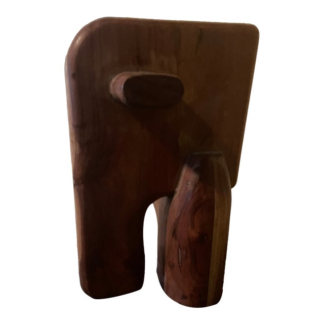 Crate & Barrel Abstract Wood Elephant Sculpture For Sale