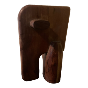 Crate & Barrel Abstract Wood Elephant Sculpture