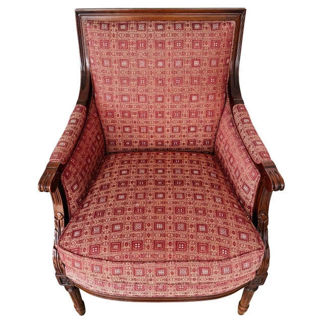 Vintage Hancock & Moore Louis XVI Neoclassical Mahogany Bergère Chairs - A Pair For Sale - Image 10 of 17
