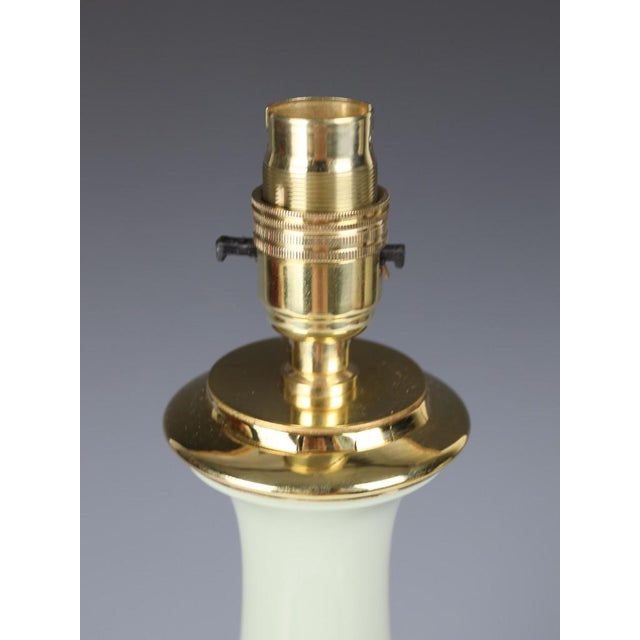 Victorian French Celadon Glazed Ceramic Table Lamp, 1890 For Sale - Image 9 of 11