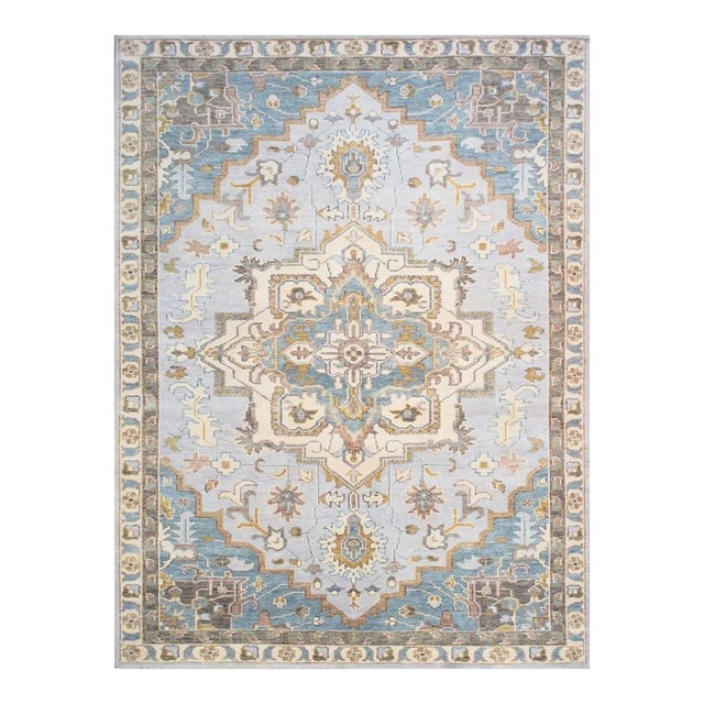 Pasargad Home Serapi L. Blue Wool Area Rug-5'11'' X 9' 1'' For Sale
