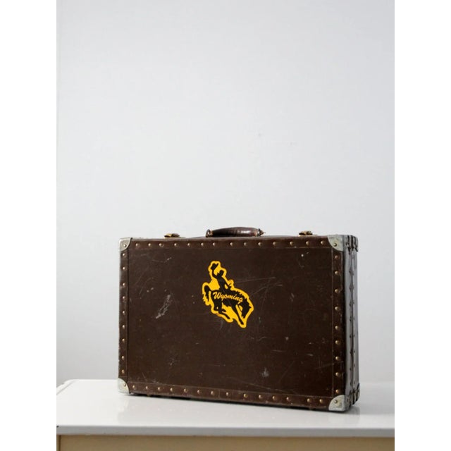 Vintage Metal & Wood Luggage Case For Sale - Image 6 of 6