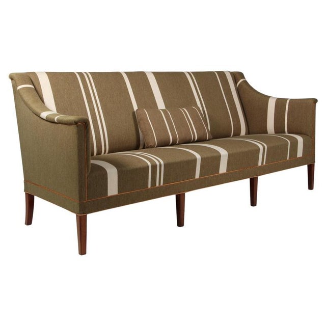 Green Vintage Three-Seater Sofa by Kaare Klint for Rud. Rasmussen, 1950s For Sale - Image 8 of 8