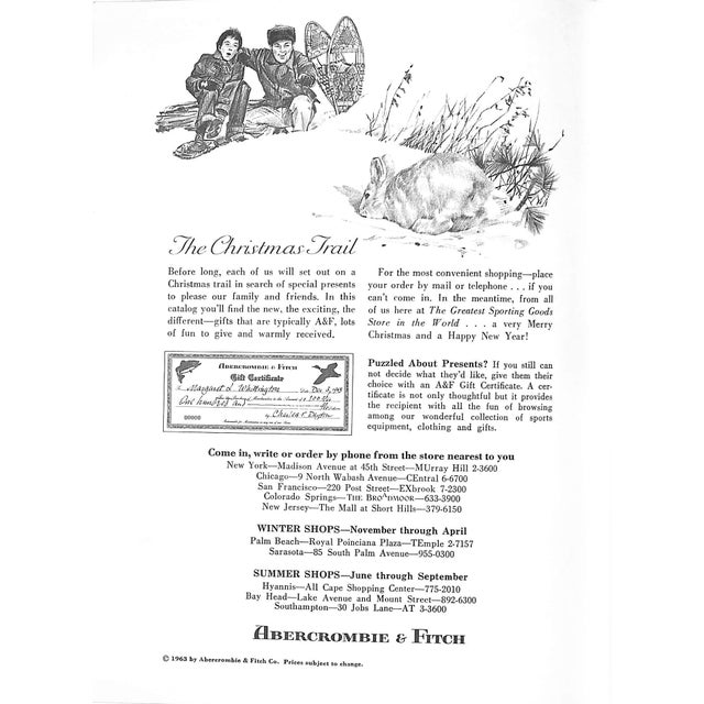 1960s Abercrombie & Fitch the Christmas Trail 1963 For Sale - Image 5 of 13