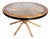 Vintage Ship Wheel Table in Elm and Oak with Glass Top For Sale