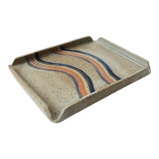 Vintage Postmodern Studio Pottery Tray For Sale