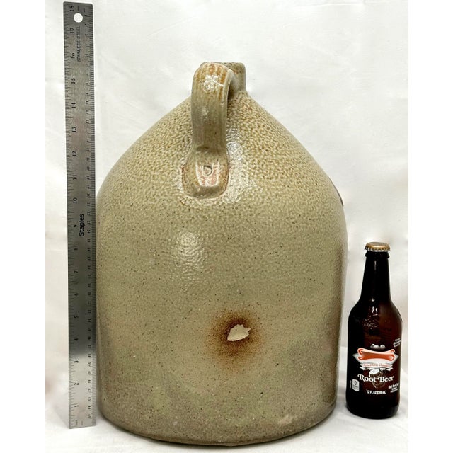 Great Looking Giant 5 Gallon Size Antique American Blue "Stinger" Decorated Stoneware Jug - Circa Late 19th Century For Sale - Image 12 of 12