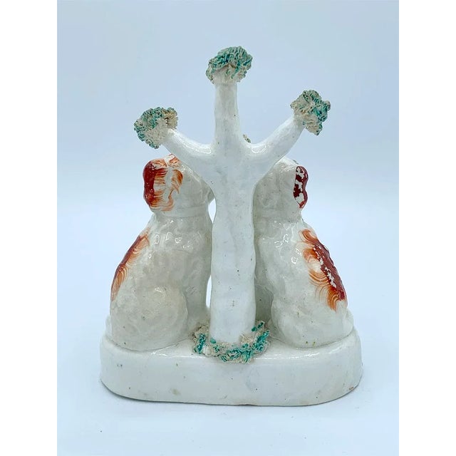 Staffordshire 1860 Victorian Staffordshire Twin Spaniels Under Tree For Sale - Image 4 of 8