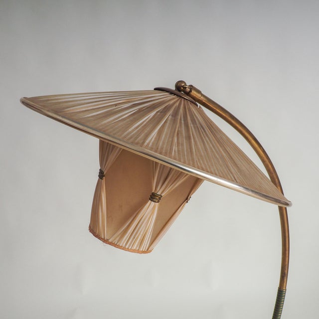 Vintage Floor Lamp with Pleated Shade, 1950s For Sale - Image 12 of 17