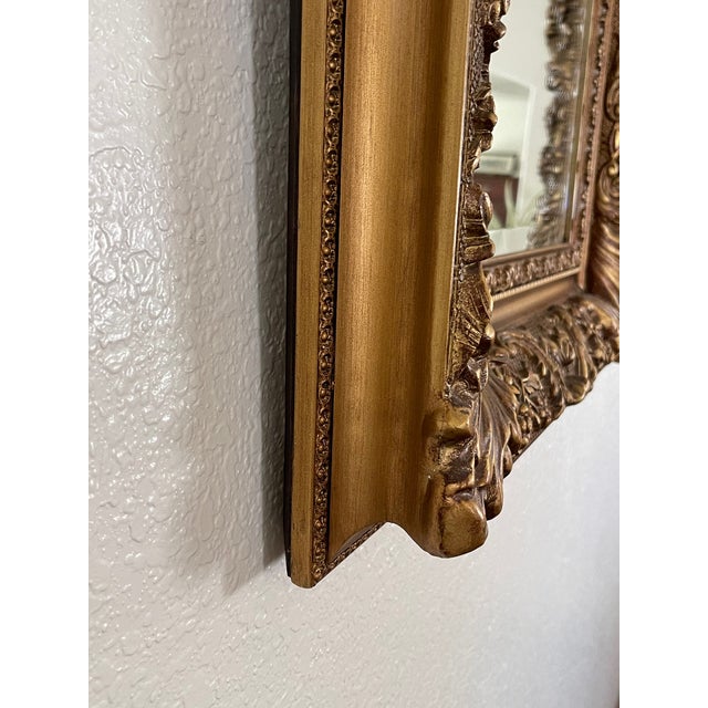 Mid Century Bella French Ornate Giltwood Beveled Wall Mirror For Sale In Los Angeles - Image 6 of 18