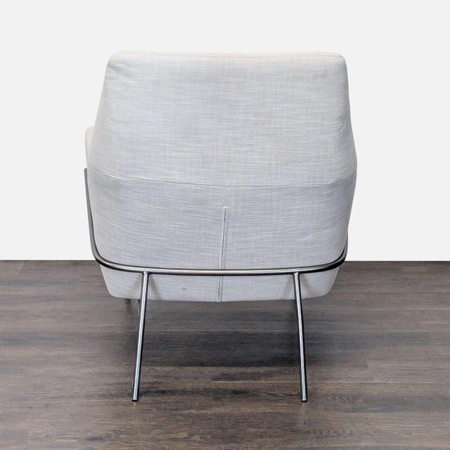 2010s West Elm Contemporary Lounge Accent Chair in Oatmeal Upholstery For Sale - Image 5 of 8