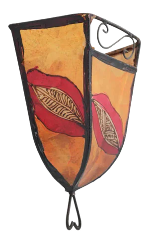 Parchment Moroccan African Art Wall Curved Sconce - 1